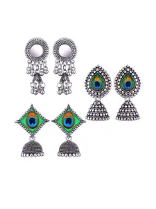 Sangria Silver-Plated Alloy Jhumkas