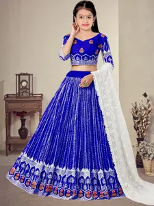 F Plus Fashion Blue Net Lehenga Choli