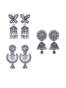 Sangria Silver-Plated Alloy Jhumkas