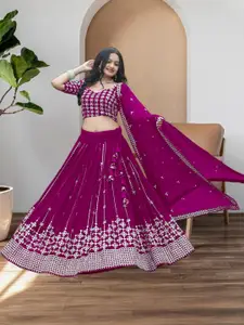 F Plus Fashion Orange Net Lehenga Choli