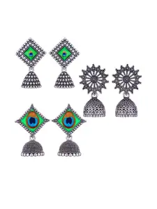 Sangria Silver-Plated Alloy Jhumkas