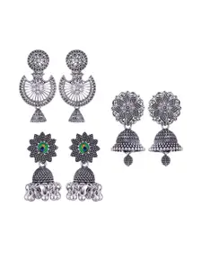 Sangria Silver-Plated Alloy Jhumkas