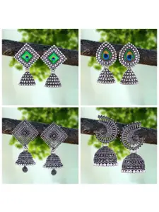 Sangria Silver-Plated Alloy Jhumkas