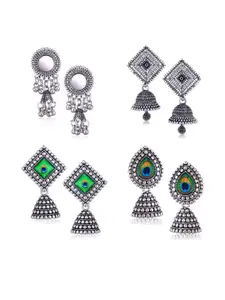 Sangria Silver-Plated Alloy Jhumkas