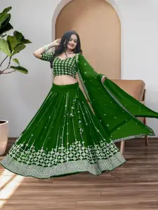 F Plus Fashion Orange Net Lehenga Choli