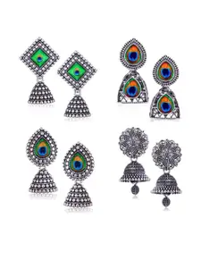 Sangria Silver-Plated Alloy Jhumkas