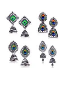 Sangria Silver-Plated Alloy Jhumkas