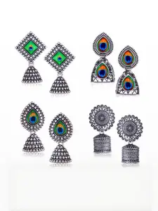 Sangria Silver-Plated Alloy Jhumkas