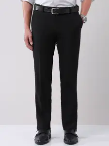 AD By Arvind Men Solid Mid-Rise Regular Fit Formal Trousers