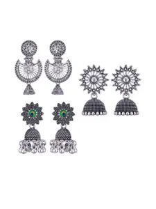 Sangria Silver-Plated Alloy Jhumkas