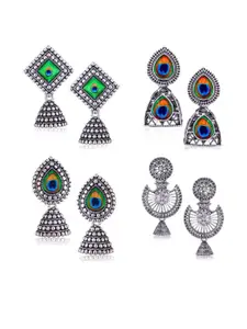 Sangria Silver-Plated Alloy Jhumkas
