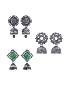 Sangria Silver-Plated Alloy Jhumkas