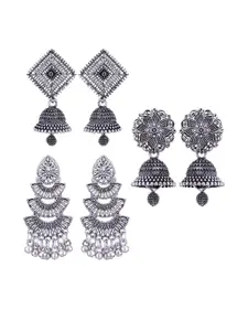Sangria Silver-Plated Alloy Jhumkas