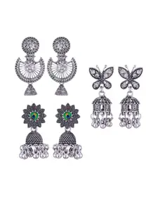 Sangria Silver-Plated Alloy Jhumkas