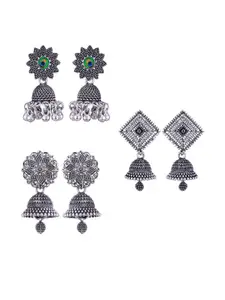 Sangria Silver-Plated Alloy Jhumkas