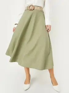 max A-line Belted Midi Skirt