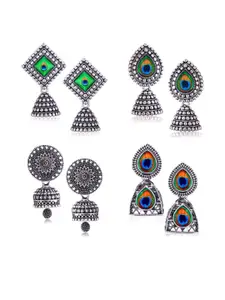 Sangria Silver-Plated Alloy Jhumkas