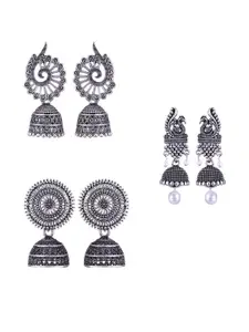 Sangria Silver-Plated Alloy Jhumkas