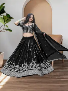 F Plus Fashion Black Net Lehenga Choli