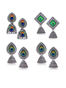 Sangria Silver-Plated Alloy Jhumkas