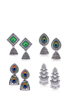 Sangria Silver-Plated Alloy Jhumkas