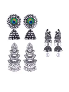 Sangria Silver-Plated Alloy Jhumkas