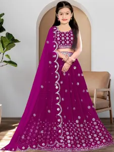 F Plus Fashion Purple Net Lehenga Choli