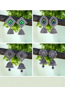 Sangria Silver-Plated Alloy Jhumkas