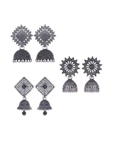 Sangria Silver-Plated Alloy Jhumkas