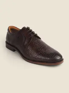 DAVINCHI Men Textured Lace-Up Formal Derby Shoes