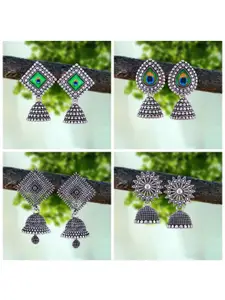 Sangria Silver-Plated Alloy Jhumkas