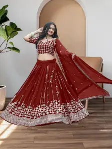 F Plus Fashion Orange Net Lehenga Choli