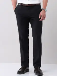 AD By Arvind Men Regular Fit Mid-Rise Formal Trousers