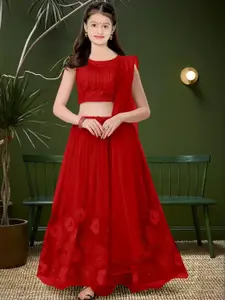 F Plus Fashion Red Net Lehenga Choli