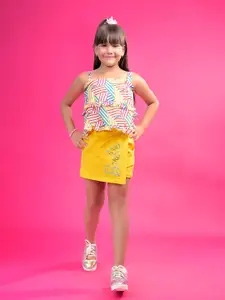 Tiny Girl Girls Printed Sleeveless Top With Skirt