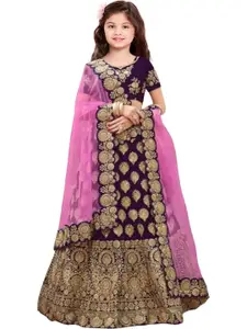 F Plus Fashion Maroon Satin Lehenga Choli