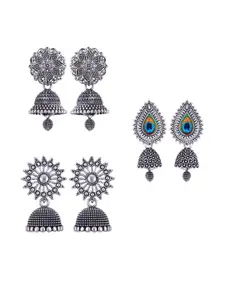 Sangria Silver-Plated Alloy Jhumkas