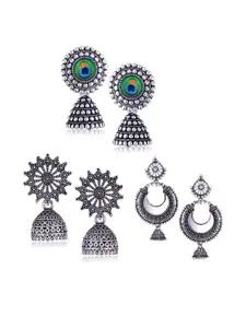Sangria Silver-Plated Alloy Jhumkas