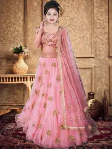 F Plus Fashion Pink Net Lehenga Choli