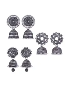 Sangria Silver-Plated Alloy Jhumkas