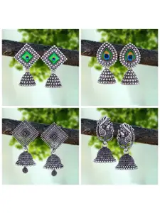 Sangria Silver-Plated Alloy Jhumkas