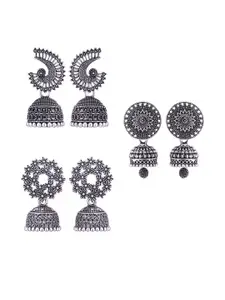 Sangria Silver-Plated Alloy Jhumkas