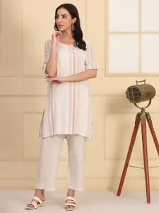 AURELIA Women Striped Festive Straight Kurta