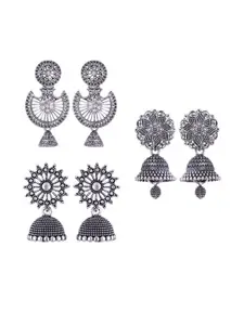 Sangria Silver-Plated Alloy Jhumkas