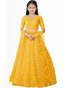 F Plus Fashion Yellow Net Lehenga Choli