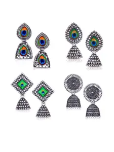 Sangria Silver-Plated Alloy Jhumkas