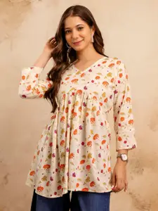 Mialo fashion Women V-Neck Floral Printed Tunic
