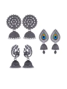 Sangria Silver-Plated Alloy Jhumkas