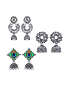 Sangria Silver-Plated Alloy Jhumkas