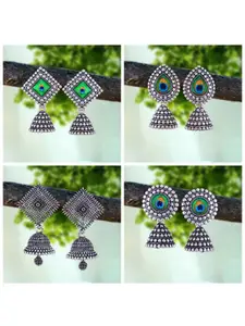 Sangria Silver-Plated Alloy Jhumkas